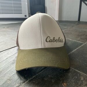Cabela's Cream and Olive Green Cap